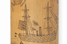 Bateau en bambou gravé collection musée de NC