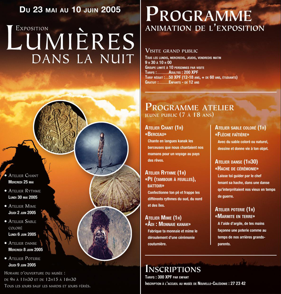Programme des animations expo "Lumières" 2005