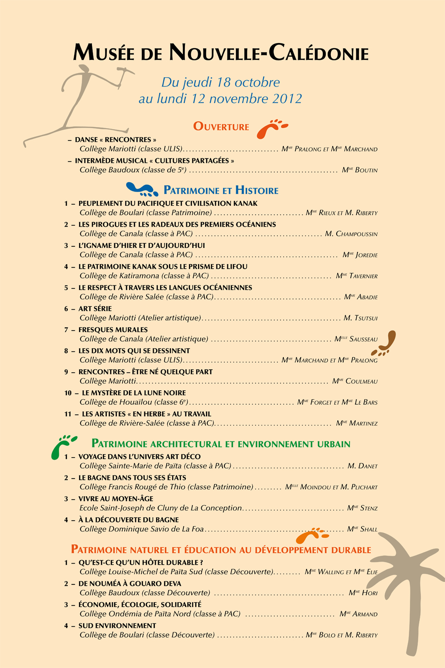 Programme héritages calédoniens 2012